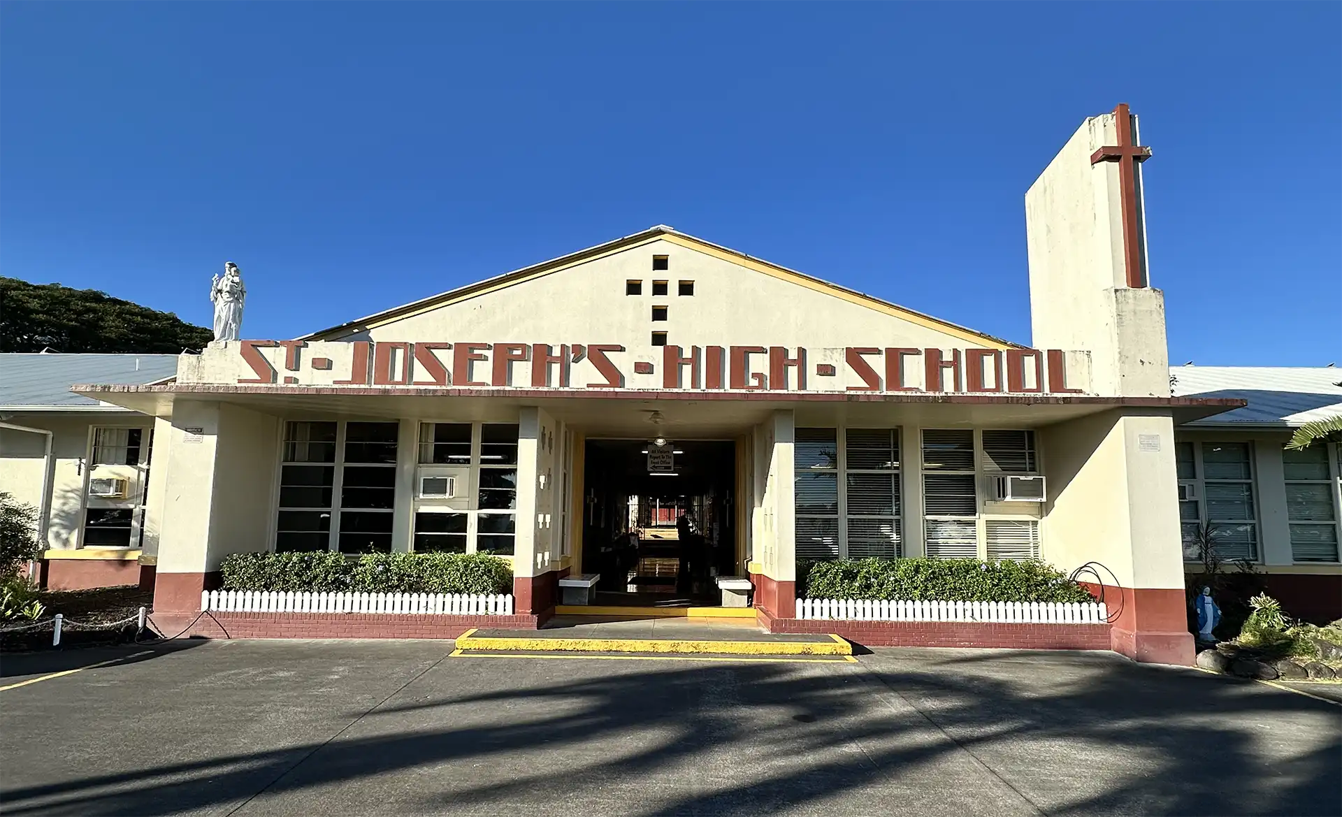 Front of St. Joseph School in Hilo, Hawaii.